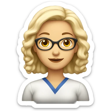 educated white woman with university school sticker