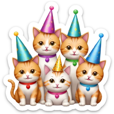 cats celebrating a career milestone sticker