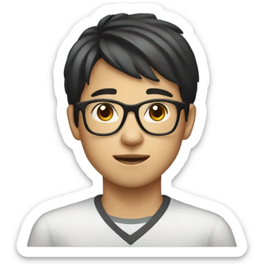 Young Vietnamese male with glasses sticker