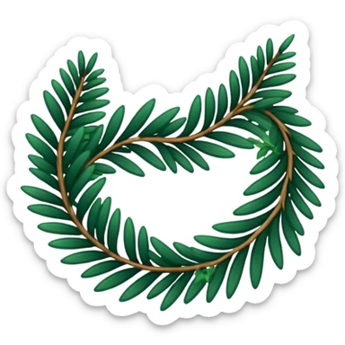 Holiday garland laying horizontally sticker