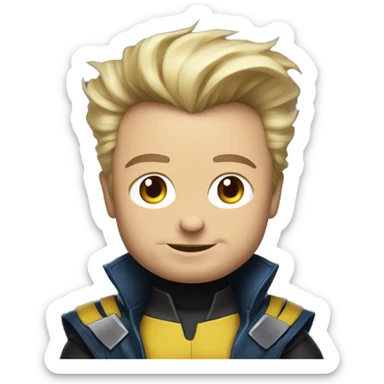 Elon musk in X-Men wolverine costume sticker