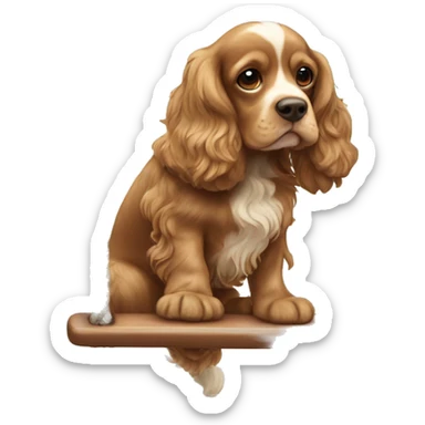 A cocker spaniel on a swing sticker