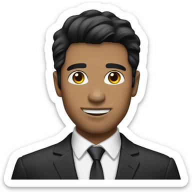 A  black-haired  adult  male  in  a  suit. sticker