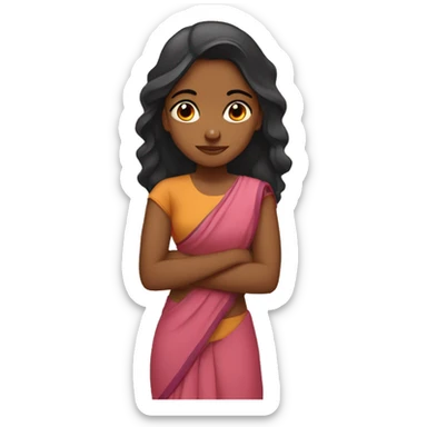 indian girl self care sticker
