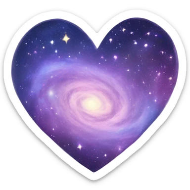 Pastel purple blue galaxy heart  sticker
