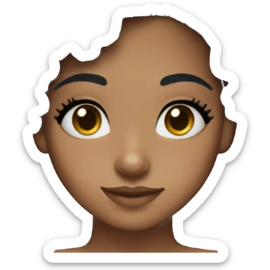 Girl with black curly hair and black eyes and tan skin wearing a blue sparkly dress sticker