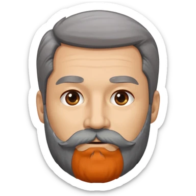 Bold men with black beard and gray hairs in the chin  sticker