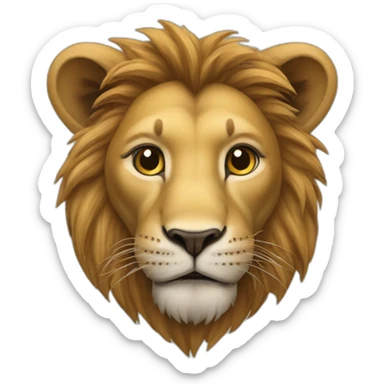 Un lion qui joue avec une souris sticker