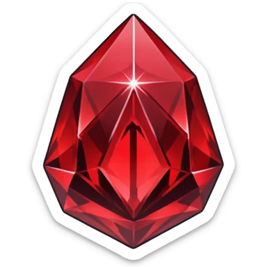 iOS sticker, dark fantasy crystal, monochrome red, minimal sticker