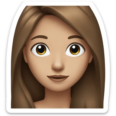 female blue eyed long brown hair sticker