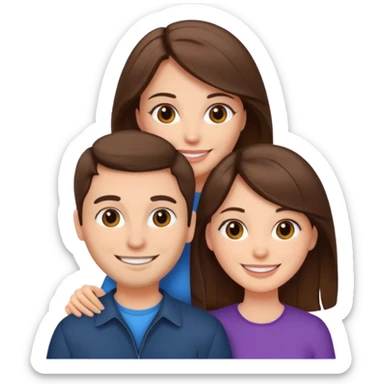  Couple with girlfriend brunettes sticker