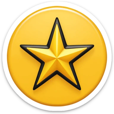 Full Black star in yellow circle ( snap star) sticker
