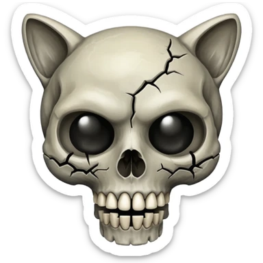 Zombie cat skull sticker