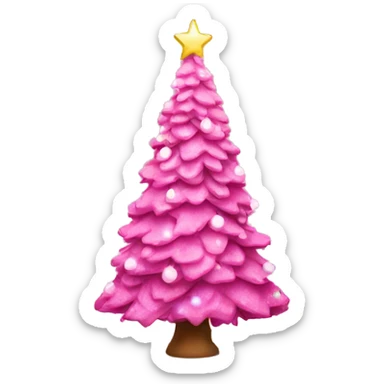 Pink Christmas tree sticker