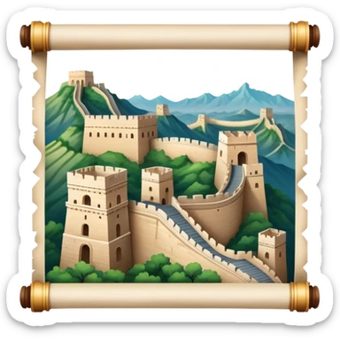 icon featuring an ancient scroll, quill pen with famous historical landmarks and monuments like the Great Wall and the Colliseum in the background. Historical figures are depicted as statues, symbolizing the study of history. Transparent background highlights the legacy of past civilizations. sticker