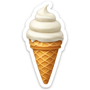 Vanilla ice cream cone  sticker