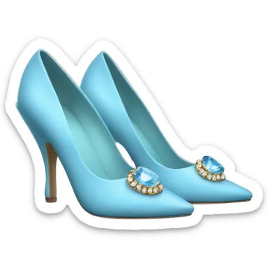 baby blue pumps with gem sticker
