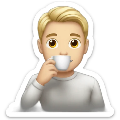 Young White man drinking coffee  sticker