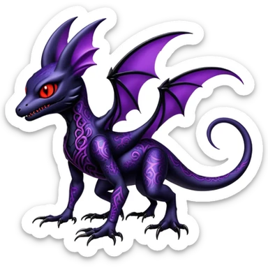 Shiny Epic Badass Gothic Dark Evil Noibat-Salandit-Littem-Hybrid (full body) sticker