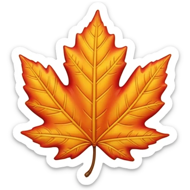 A cute 3D emoji of a fall leaf sticker