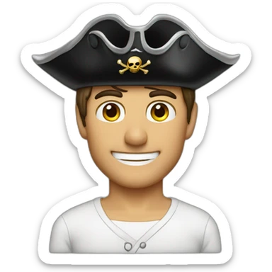 Tom Cruise with a pirate hat on his head sticker