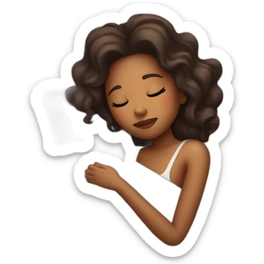 Girl in bed sleeping sticker