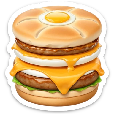 Egg mcmuffin egg sausage cheese in an existing muffin sticker
