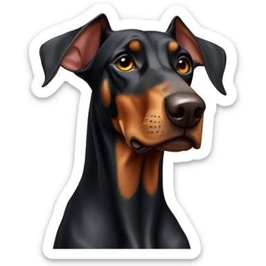 Doberman grown color  sticker
