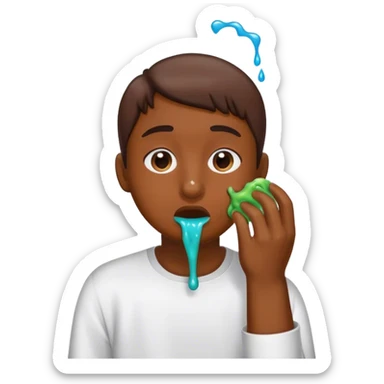 slime drip from nose wipe nose sticker