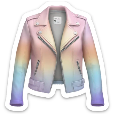 Realistic isolated pastel ombre open fashion leather jacket.. sticker