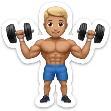 Gym emoji holding  dumbbell  sticker