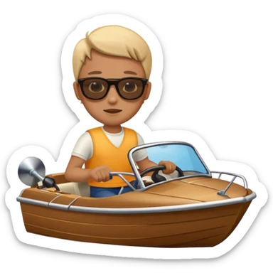 Me driving a boat sticker