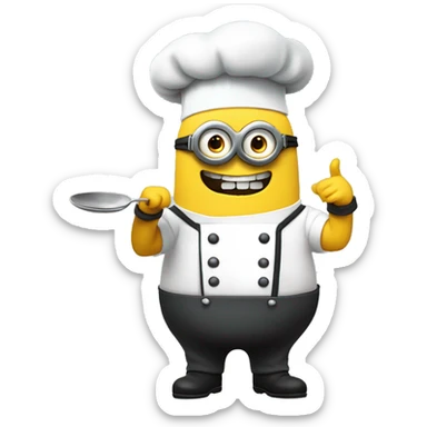 Despicable 4 character mega minion chef cooking up a storm sticker