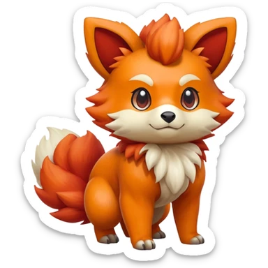 Vulpix-Growlithe-Fakémon-hybrid-creature (full body)  sticker