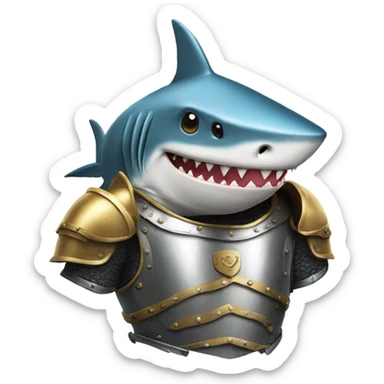 shark in a suit of armour sticker