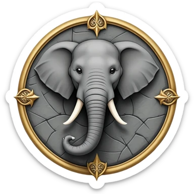 Elephant but in a Game Of Thrones Intro Sigil Form - in a square picture frame sticker