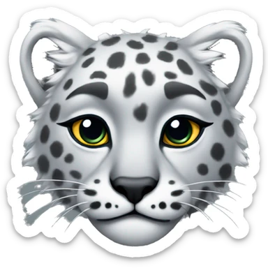 snow leopard  sticker