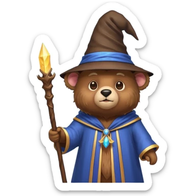 Bear wizard sticker