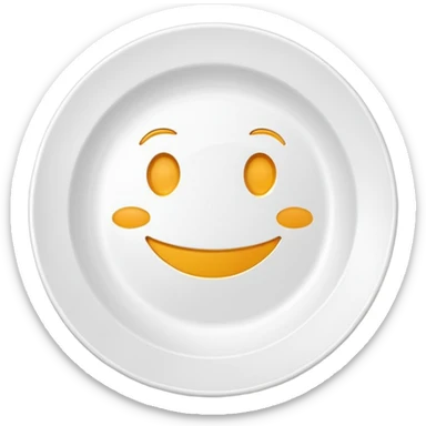 clean empty plate with a happy face, no leftover food, clear and friendly sticker