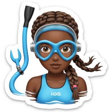 Black girl with braids wearing snorkel gear sticker