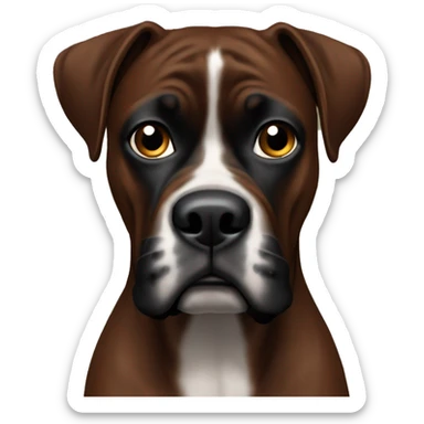dark brown boxer dog sticker