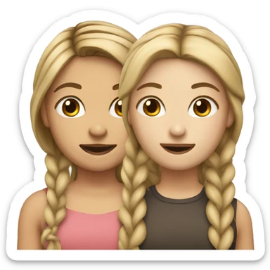 two girls one with a brown plait and the other dirty blonde straight hair sticker