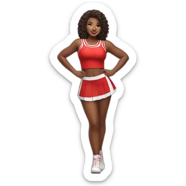 Full body curvy beauty cheerleader short skirt skirt sticker