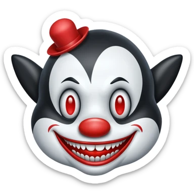 orca as an evil clown sticker