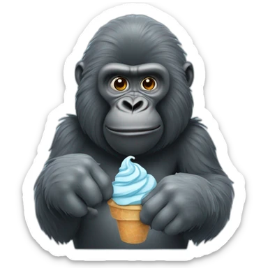 Gorille qui tien une glace sticker