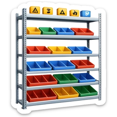 storage rack or shelf representing Lagerplatz storage location sticker