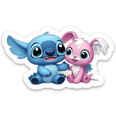stitch and angel sticker