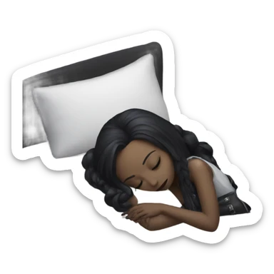 Goth girl sleeping on the bed  sticker