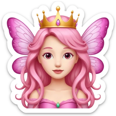A beautiful pink Queen with fairy wings sticker