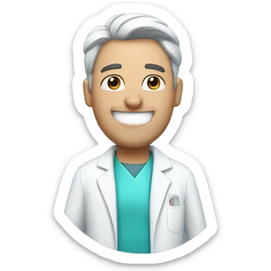 Large male dentist sticker